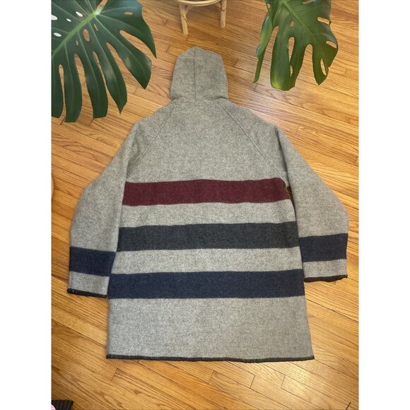 Vintage 80s XL Woolrich Blanket Navajo Aztec Wool Long Jacket Coat USA - Picture 2 of 10